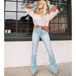 KANCAN High Rise Trouser Flare Stretch Jean